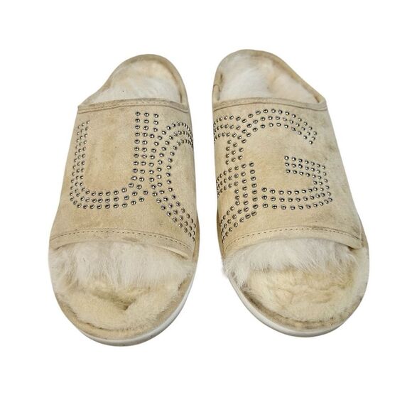 UGG Toscana Sheepskin UGG STUDDED Logo Slide Slippers Womens 8 - Picture 1 of 8